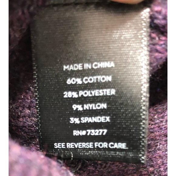 SOLD Simply Vera Wang Womens Purple Asymmetrical Cowlneck Sweater Sz XL NWT - Picture 7 of 10